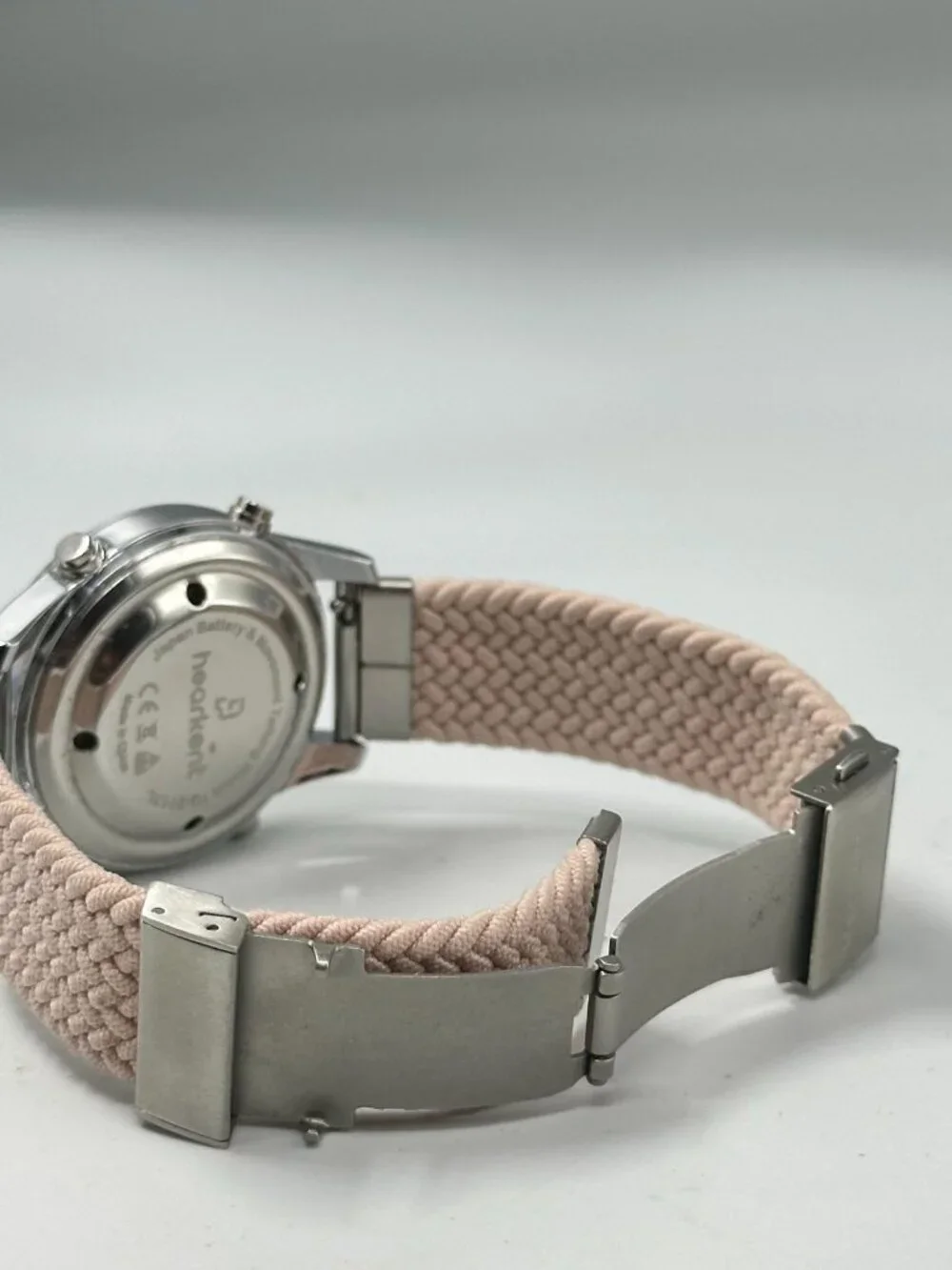 Hearkent Talking Digital Watch Women Silver Tone Pink Band New Battery